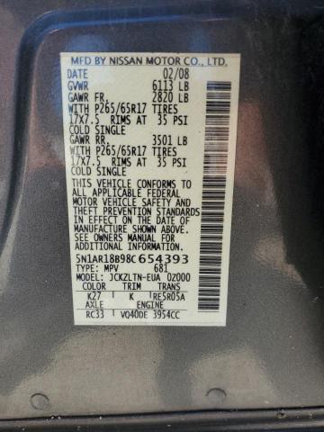 Photo 12 VIN: 5N1AR18B98C654393 - NISSAN PATHFINDER 