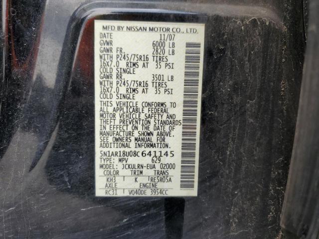 Photo 12 VIN: 5N1AR18U08C641145 - NISSAN PATHFINDER 