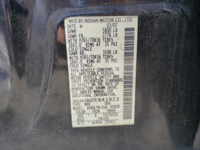 Photo 12 VIN: 5N1AR18U27C641923 - NISSAN PATHFINDER 