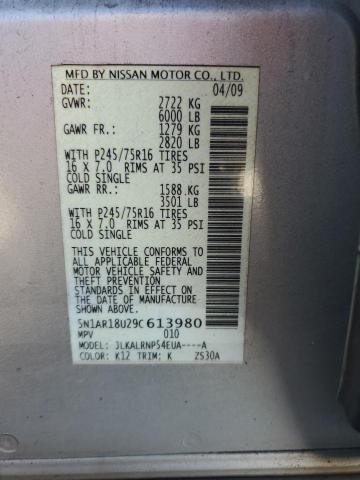 Photo 12 VIN: 5N1AR18U29C613980 - NISSAN PATHFINDER 