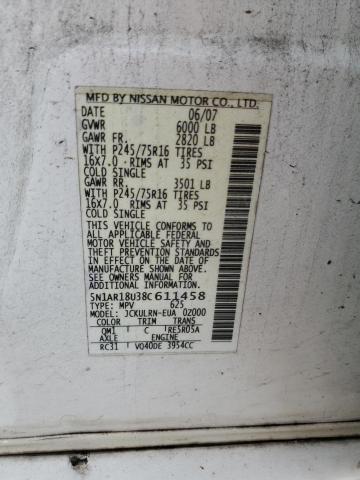 Photo 12 VIN: 5N1AR18U38C611458 - NISSAN PATHFINDER 