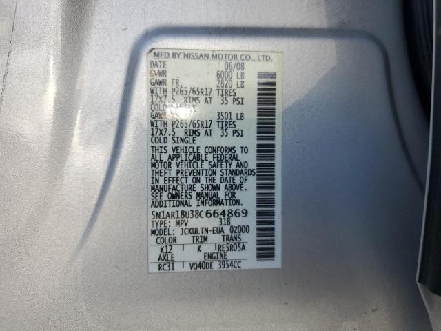 Photo 12 VIN: 5N1AR18U38C664869 - NISSAN PATHFINDER 