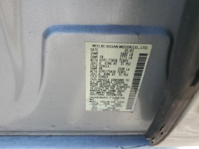 Photo 12 VIN: 5N1AR18U45C758836 - NISSAN PATHFINDER 