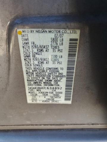 Photo 11 VIN: 5N1AR18U47C634892 - NISSAN PATHFINDER 