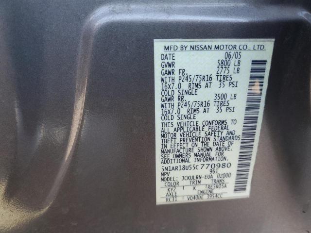 Photo 11 VIN: 5N1AR18U55C770980 - NISSAN PATHFINDER 