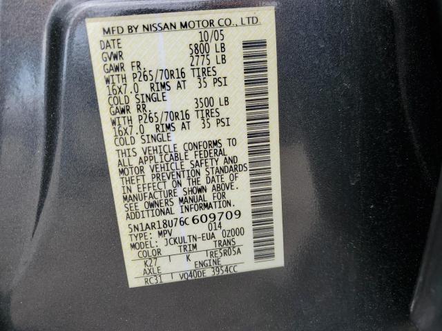 Photo 12 VIN: 5N1AR18U76C609709 - NISSAN PATHFINDER 