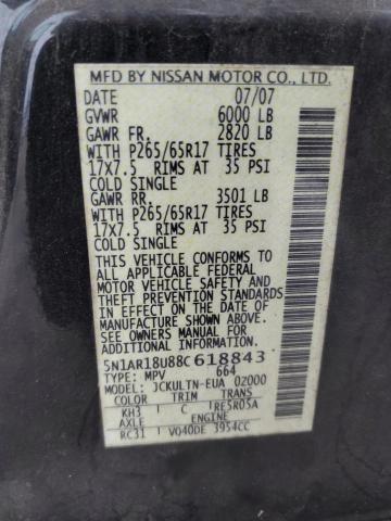 Photo 12 VIN: 5N1AR18U88C618843 - NISSAN PATHFINDER 