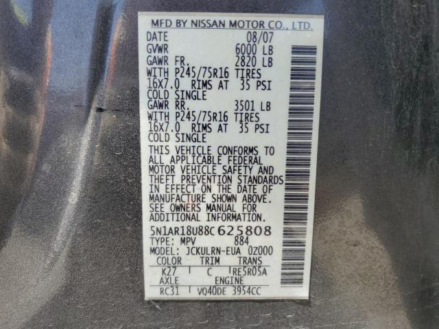 Photo 12 VIN: 5N1AR18U88C625808 - NISSAN PATHFINDER 