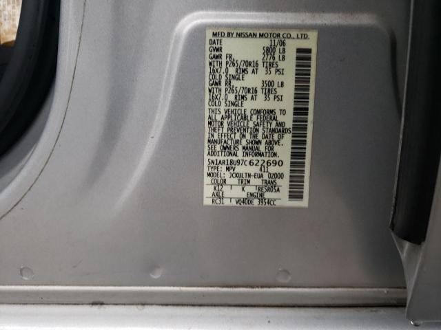 Photo 12 VIN: 5N1AR18U97C622690 - NISSAN PATHFINDER 