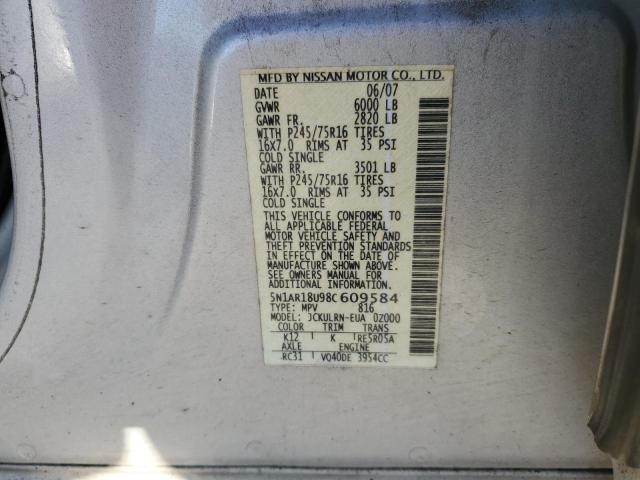 Photo 12 VIN: 5N1AR18U98C609584 - NISSAN PATHFINDER 