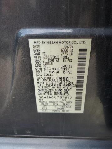 Photo 11 VIN: 5N1AR18W05C767647 - NISSAN PATHFINDER 