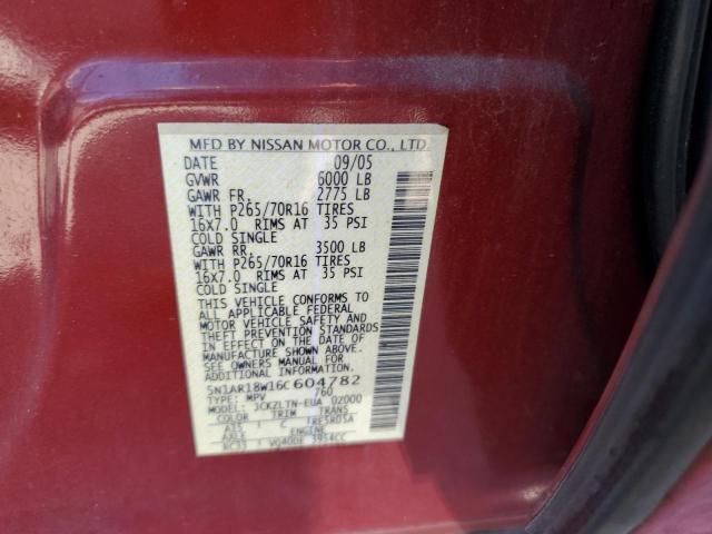 Photo 12 VIN: 5N1AR18W16C604782 - NISSAN PATHFINDER 