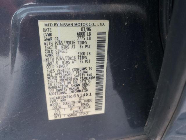 Photo 12 VIN: 5N1AR18W26C651481 - NISSAN PATHFINDER 