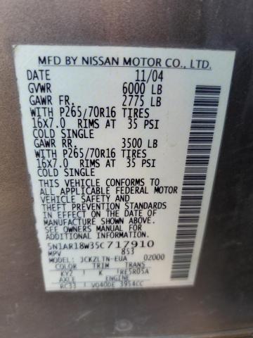 Photo 12 VIN: 5N1AR18W35C717910 - NISSAN PATHFINDER 