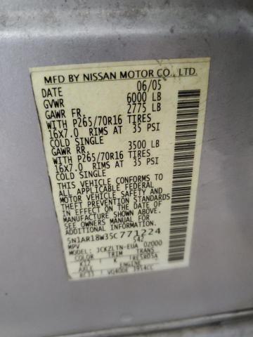 Photo 12 VIN: 5N1AR18W35C771224 - NISSAN PATHFINDER 