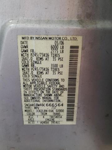 Photo 11 VIN: 5N1AR18W46C666564 - NISSAN PATHFINDER 