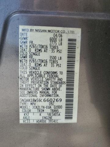 Photo 12 VIN: 5N1AR18W56C660269 - NISSAN PATHFINDER 