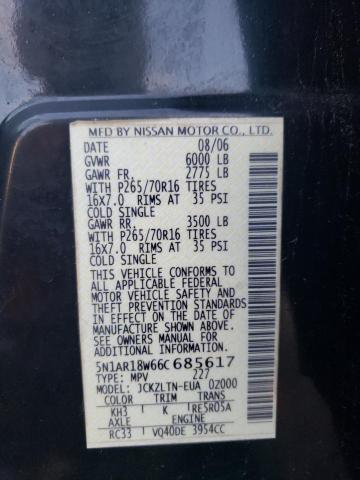 Photo 11 VIN: 5N1AR18W66C685617 - NISSAN PATHFINDER 