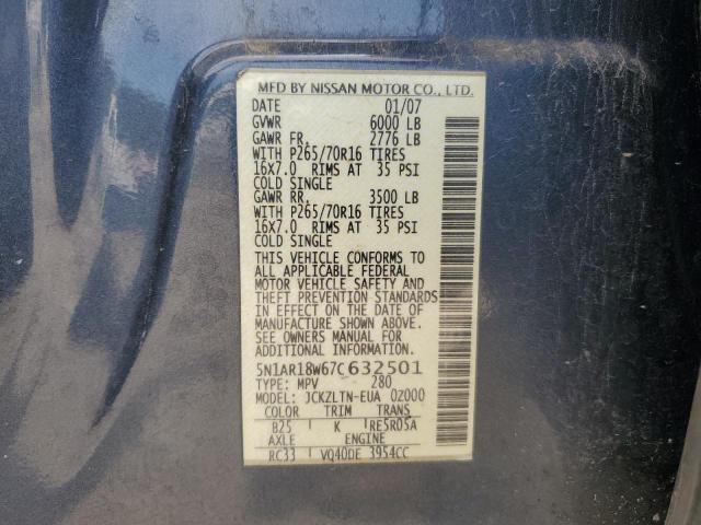 Photo 13 VIN: 5N1AR18W67C632501 - NISSAN PATHFINDER 