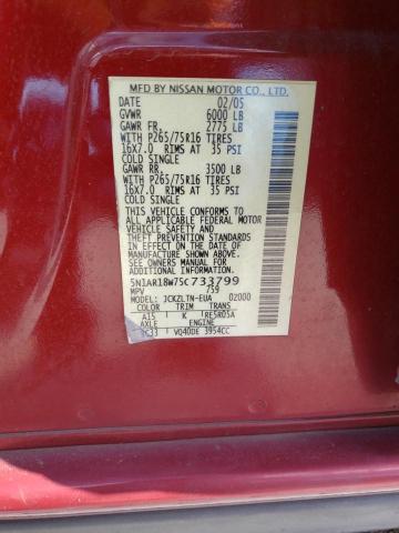 Photo 12 VIN: 5N1AR18W75C733799 - NISSAN PATHFINDER 