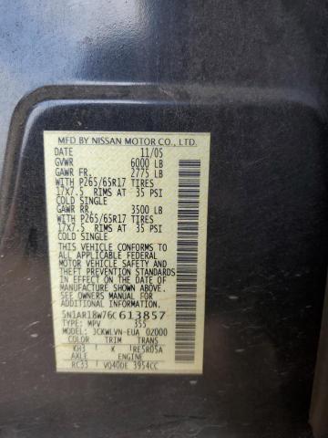 Photo 11 VIN: 5N1AR18W76C613857 - NISSAN PATHFINDER 