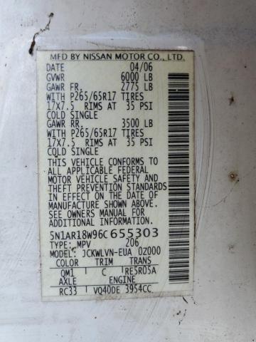 Photo 12 VIN: 5N1AR18W96C655303 - NISSAN PATHFINDER 