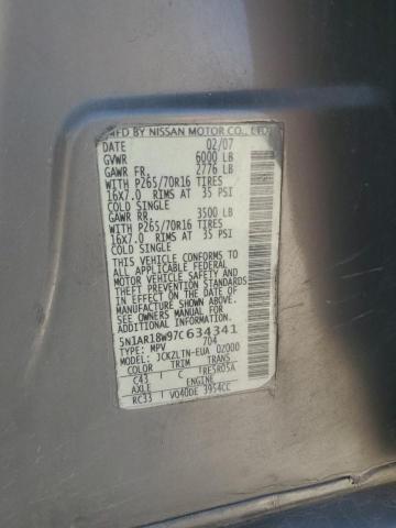 Photo 13 VIN: 5N1AR18W97C634341 - NISSAN PATHFINDER 