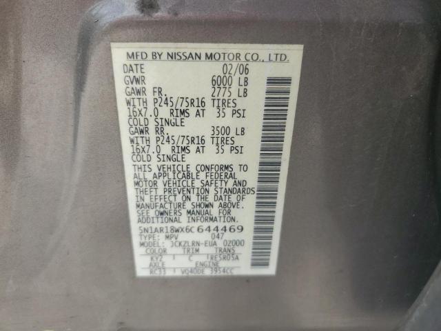 Photo 13 VIN: 5N1AR18WX6C644469 - NISSAN PATHFINDER 