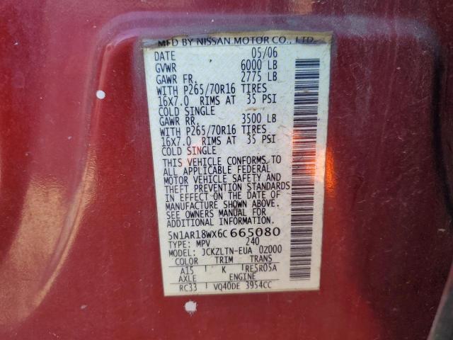 Photo 12 VIN: 5N1AR18WX6C665080 - NISSAN PATHFINDER 