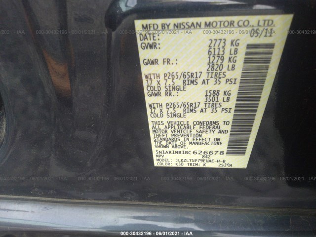 Photo 8 VIN: 5N1AR1NB1BC626678 - NISSAN PATHFINDER 