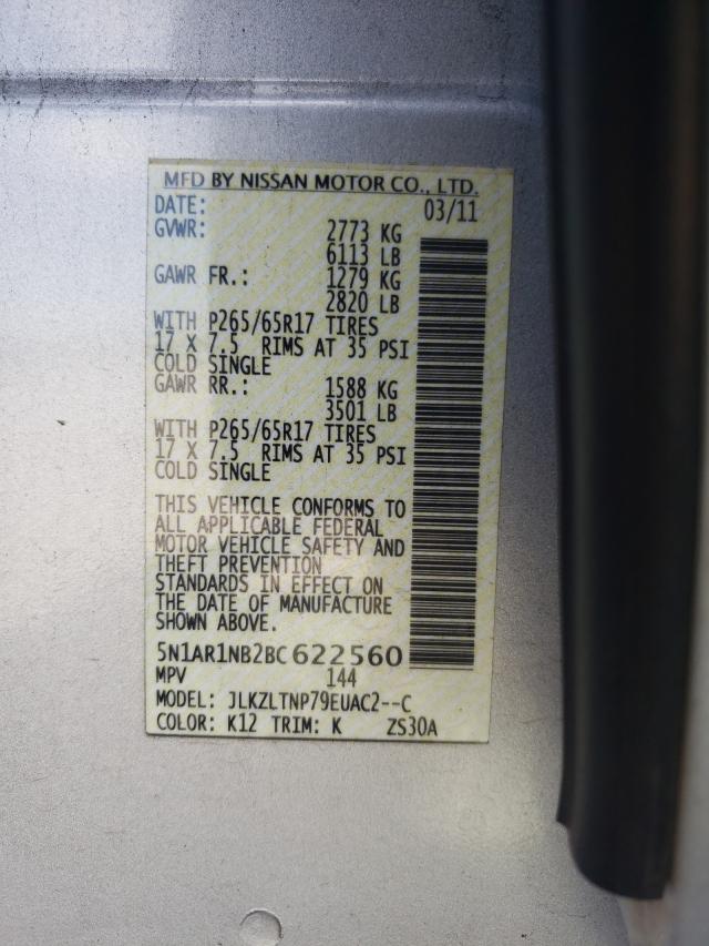 Photo 9 VIN: 5N1AR1NB2BC622560 - NISSAN PATHFINDER 