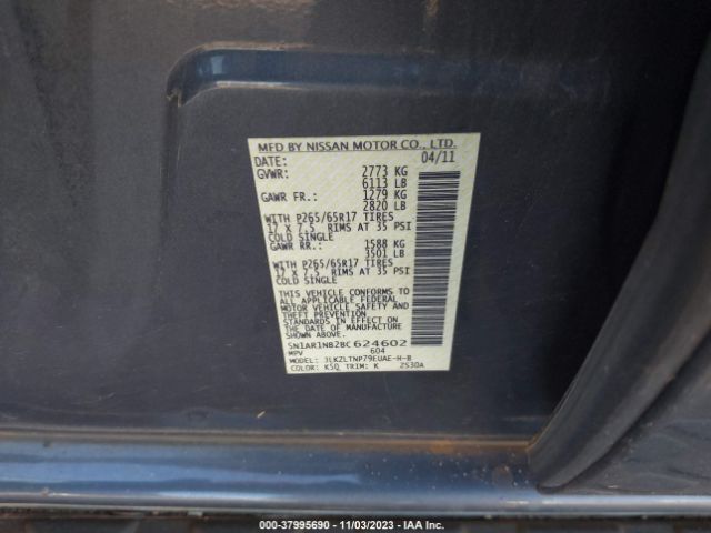 Photo 8 VIN: 5N1AR1NB2BC624602 - NISSAN PATHFINDER 