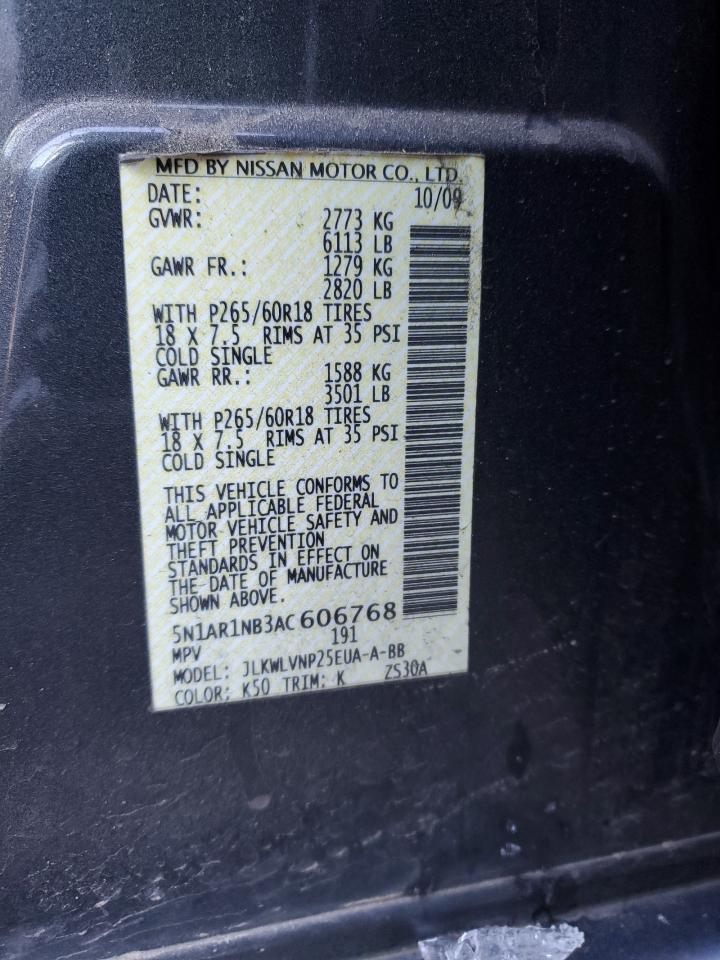 Photo 11 VIN: 5N1AR1NB3AC606768 - NISSAN PATHFINDER 