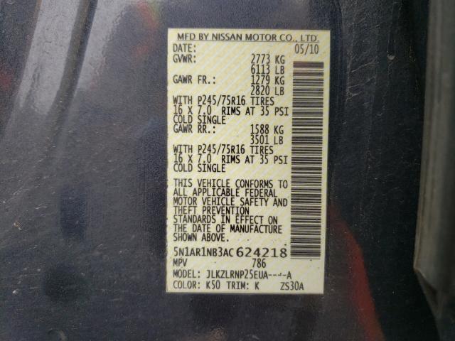 Photo 9 VIN: 5N1AR1NB3AC624218 - NISSAN PATHFINDER 