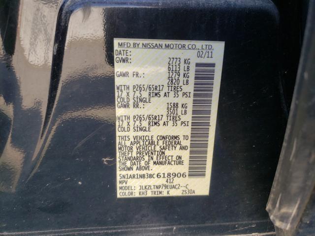 Photo 9 VIN: 5N1AR1NB3BC618906 - NISSAN PATHFINDER 