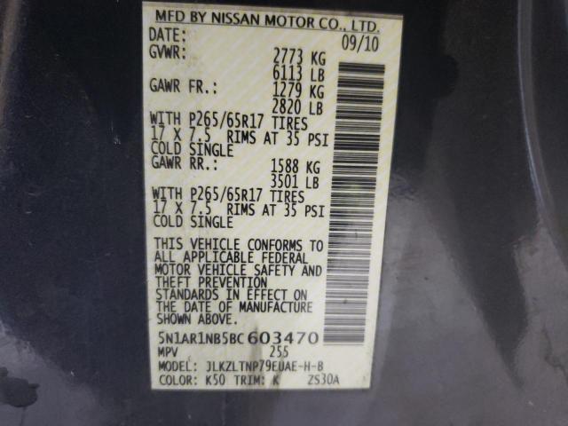 Photo 12 VIN: 5N1AR1NB5BC603470 - NISSAN PATHFINDER 