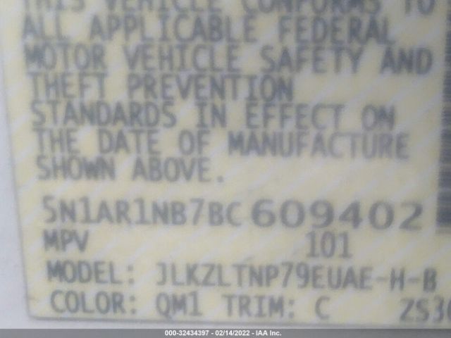 Photo 8 VIN: 5N1AR1NB7BC609402 - NISSAN PATHFINDER 