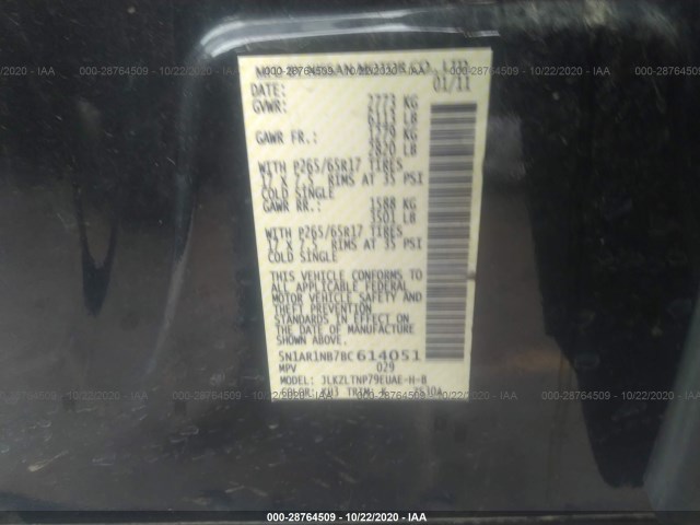 Photo 8 VIN: 5N1AR1NB7BC614051 - NISSAN PATHFINDER 