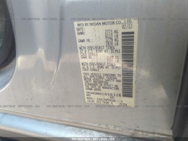 Photo 8 VIN: 5N1AR1NBXCC616328 - NISSAN PATHFINDER 