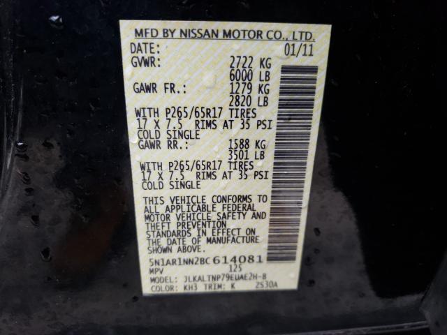 Photo 9 VIN: 5N1AR1NN2BC614081 - NISSAN PATHFINDER 