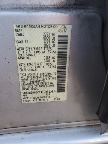 Photo 12 VIN: 5N1AR1NN3CC626144 - NISSAN PATHFINDER 