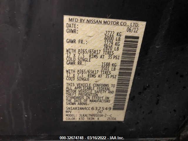 Photo 8 VIN: 5N1AR1NN4CC632549 - NISSAN PATHFINDER 