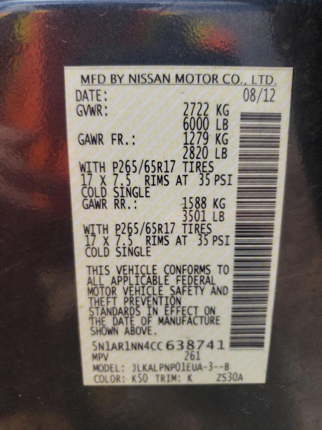 Photo 9 VIN: 5N1AR1NN4CC638741 - NISSAN PATHFINDER 