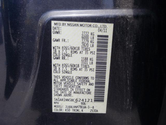 Photo 9 VIN: 5N1AR1NN5BC624121 - NISSAN PATHFINDER 