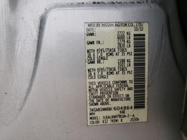 Photo 9 VIN: 5N1AR1NN6BC604864 - NISSAN PATHFINDER 