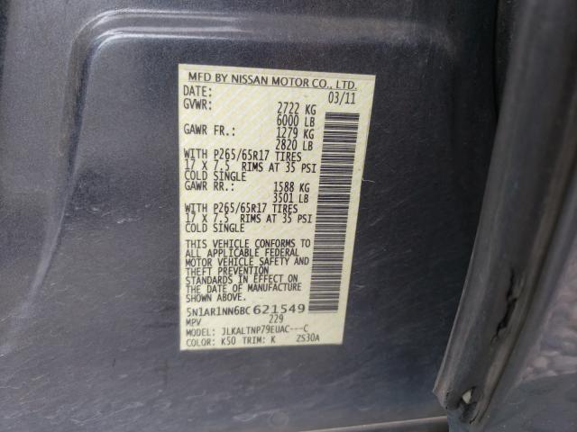 Photo 9 VIN: 5N1AR1NN6BC621549 - NISSAN PATHFINDER 