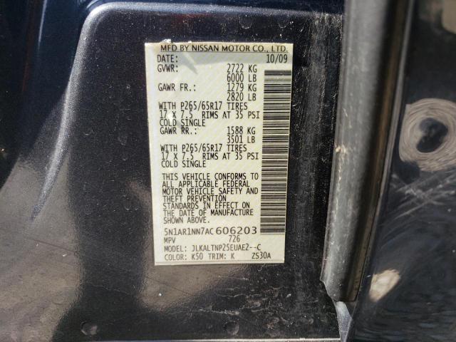 Photo 11 VIN: 5N1AR1NN7AC606203 - NISSAN PATHFINDER 