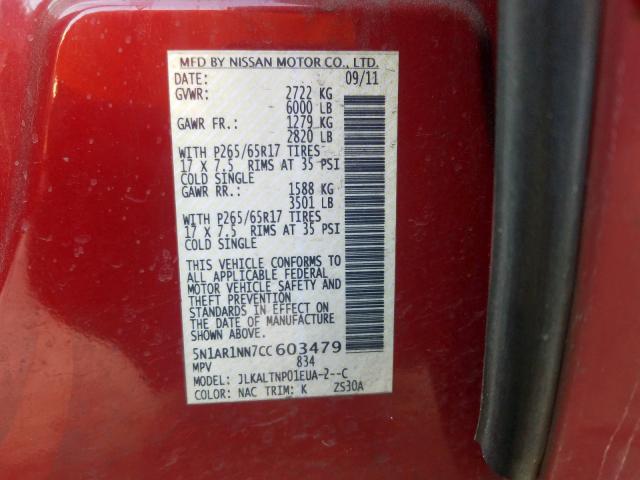 Photo 9 VIN: 5N1AR1NN7CC603479 - NISSAN PATHFINDER 