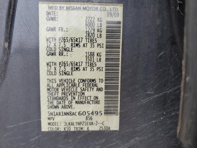 Photo 12 VIN: 5N1AR1NN8AC605495 - NISSAN PATHFINDER 