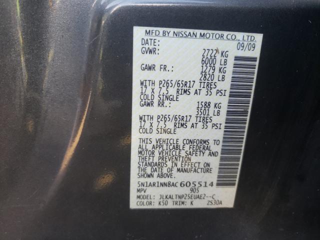 Photo 9 VIN: 5N1AR1NN8AC605514 - NISSAN PATHFINDER 